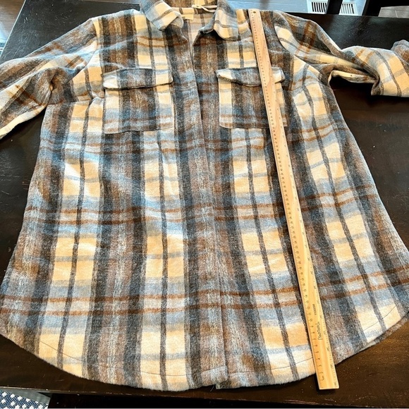 Melloday Plaid Shacket Longline Jacket size 2X - Picture 11 of 11